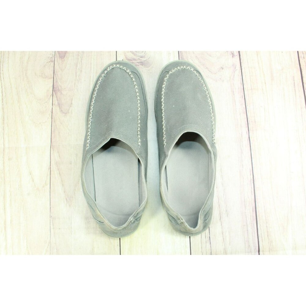 LL Bean Gray Canvas Lightweight Non-Slip Mountain Slipper Scuffs Size 14 M - Picture 7 of 10